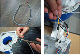 組立後、コネクタ部分を別のケーブルを利用して延長します。